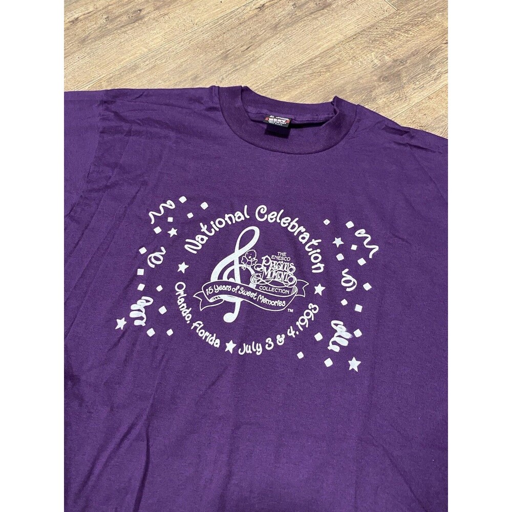Vintage Precious Moments Tee Shirt 90s Single Stitch USA Made Purple XL NEW